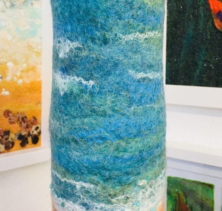 Felted vase – ‘Logan Bay’