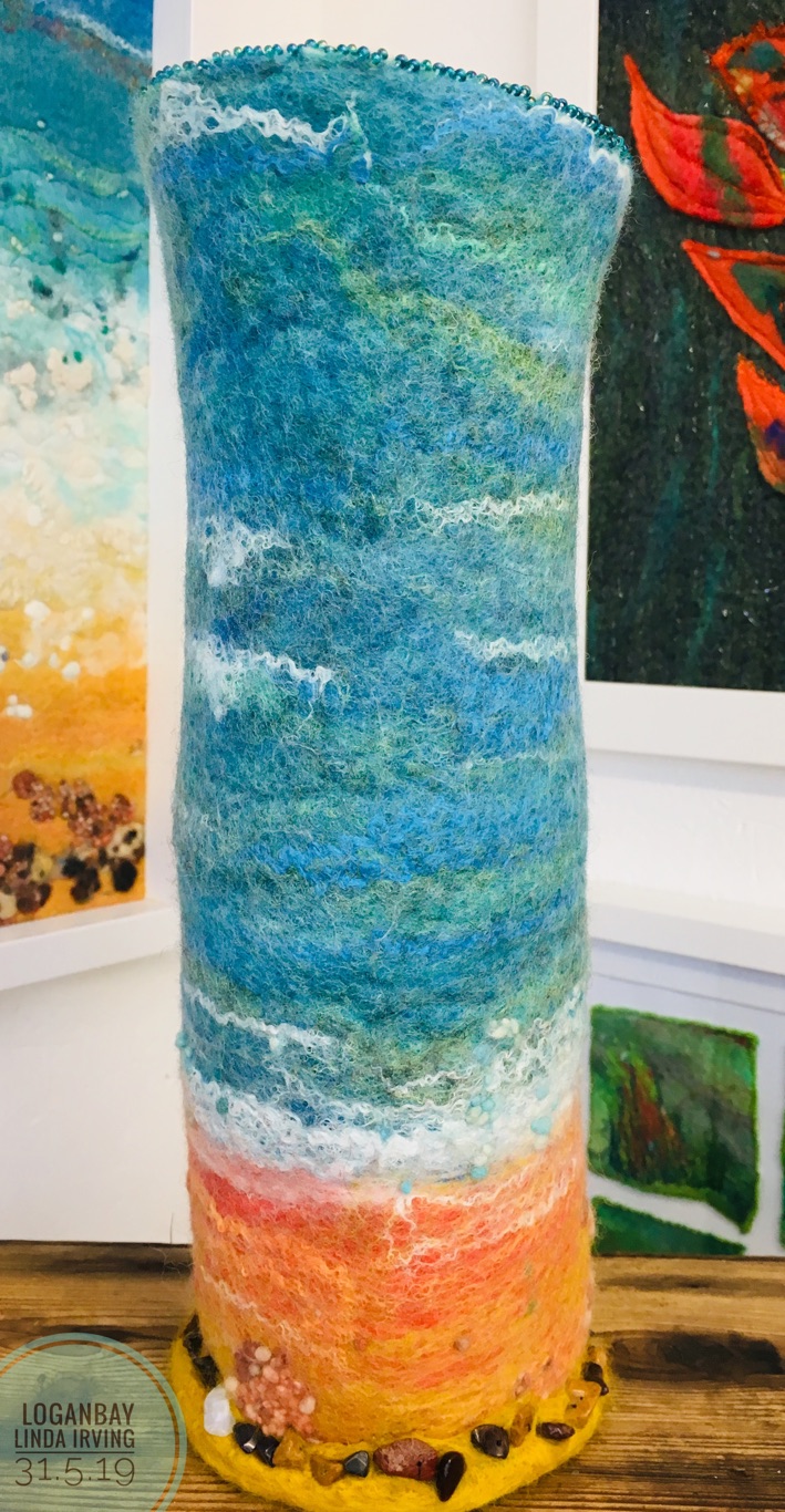 Felted vase – ‘Logan Bay’