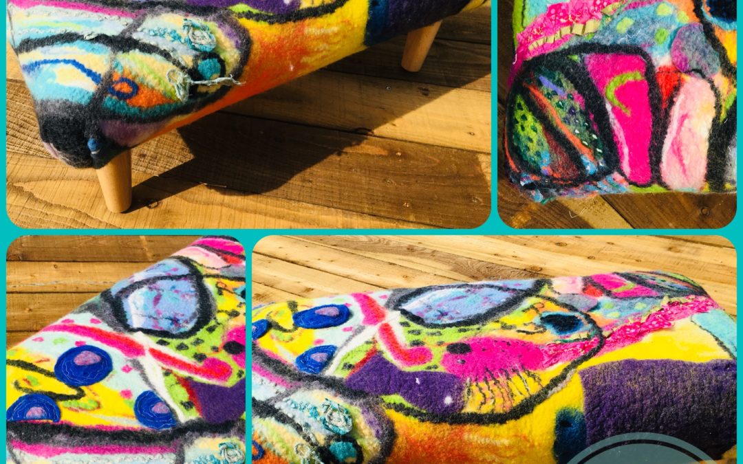 Outwitting the Fish footstool – SOLD