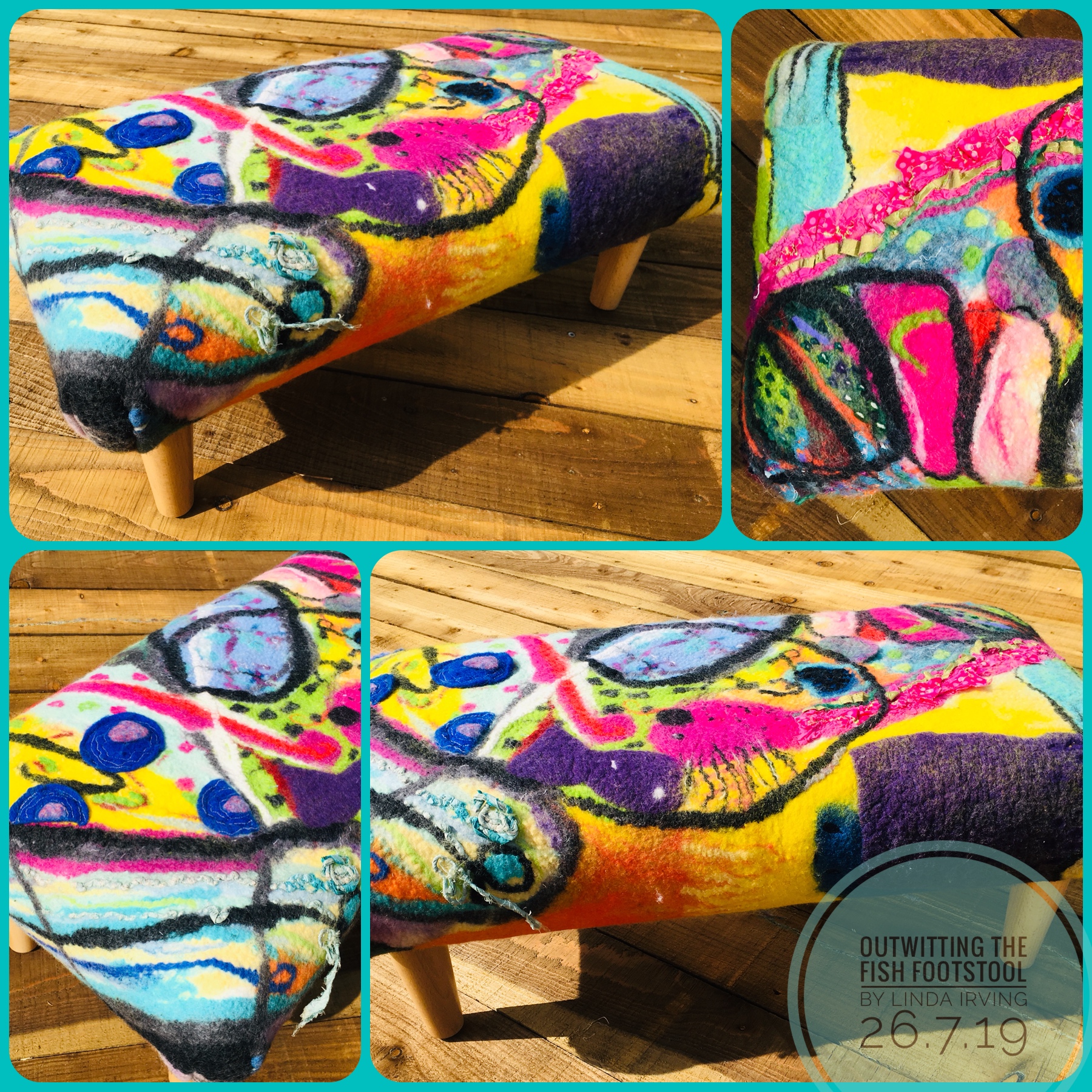 Outwitting the Fish footstool – SOLD