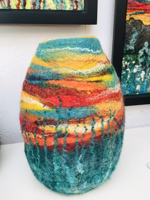 Felted vessel’Sunset’