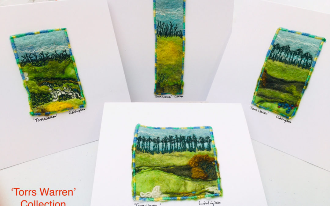 Sets of themed felted greeting cards/miniature pictures for frames