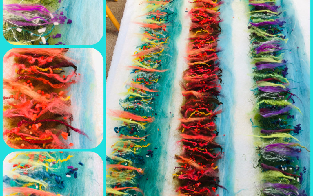 Miniature felt paintings – hedgerows