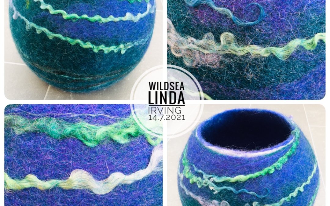Felted Art – ‘Wild Sea’ Vessel
