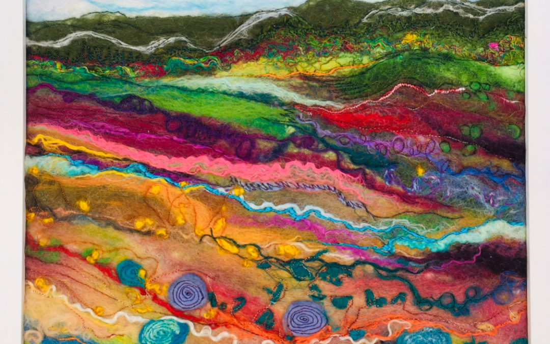Felted Art – ‘Flight of the Bumble Bee’ & ‘Mole Hills’