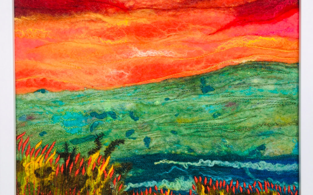 Felted Art – ‘Blaze Sunset’